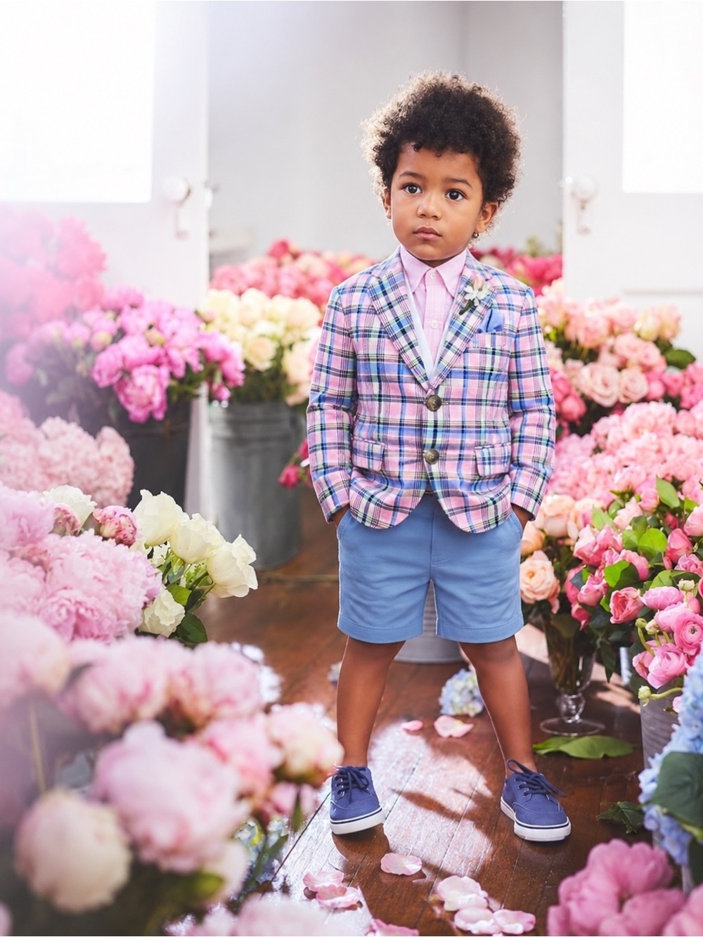 Janie and Jack Linen Plaid Blazer Jacket Pink Blue Boys Size 4